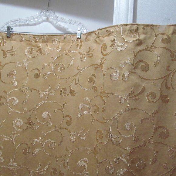 NEW JC Penney Home Collection 2 pc shower curtain & window valance Gold Scroll - Picture 1 of 16